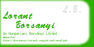 lorant borsanyi business card